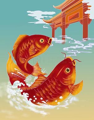 有沒有更多簡潔風格的紅龍魚頭像？