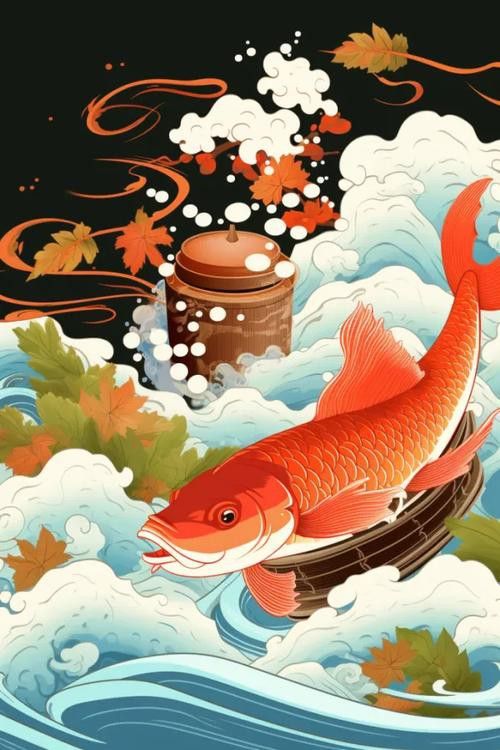 有沒有更多簡潔風格的紅龍魚頭像？