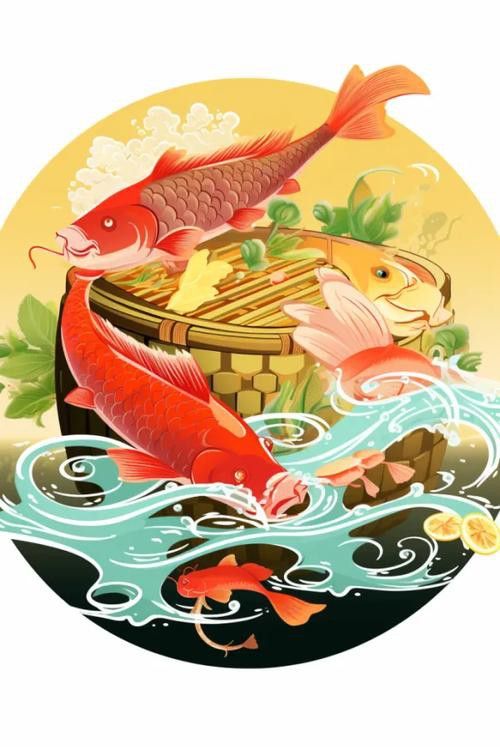 有沒有更多簡潔風格的紅龍魚頭像？