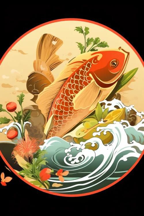 有沒有更多簡潔風格的紅龍魚頭像？