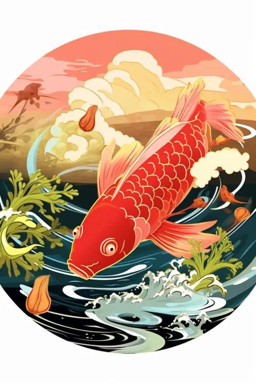 有沒有更多簡潔風格的紅龍魚頭像？