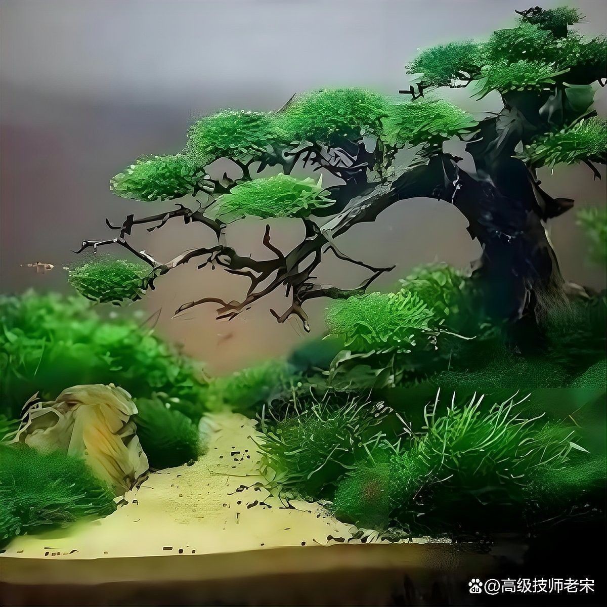龍魚缸放沉木圖片欣賞