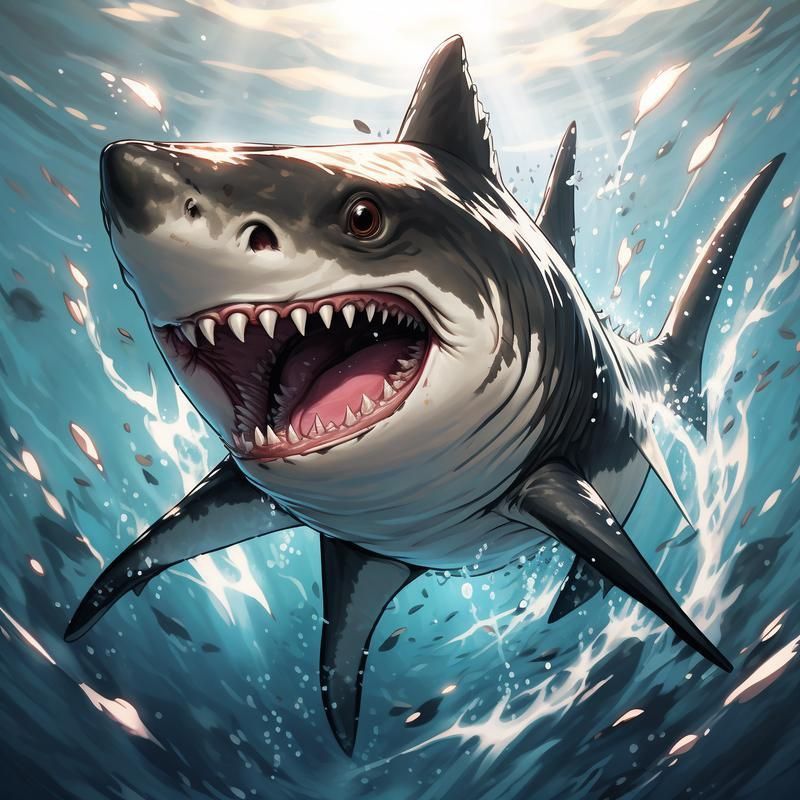 魔鯊魚正面圖片