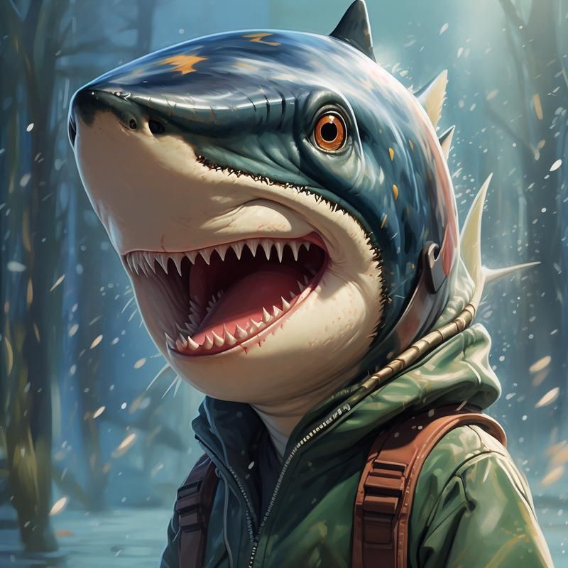 魔鯊魚正面圖片