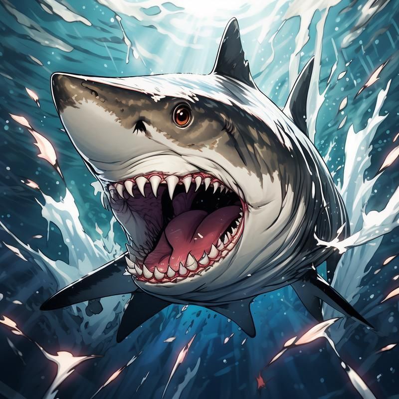 魔鯊魚正面圖片