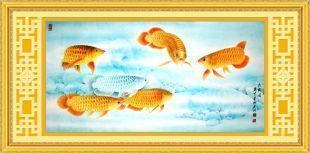送金龍魚十字繡的寓意和象征：送金龍魚十字繡的寓意和象征金龍魚十字繡的寓意和象征