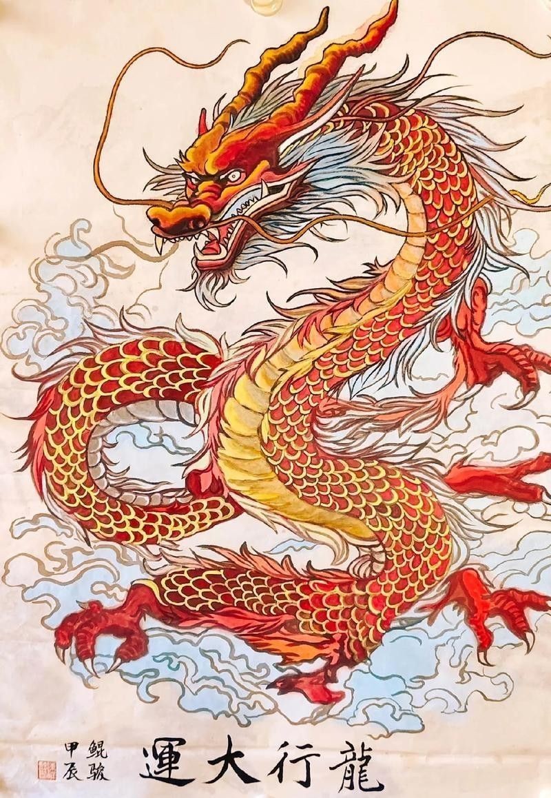 還有哪些畫作中的龍頭朝向右側？
