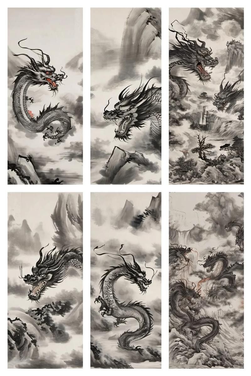 還有哪些畫作中的龍頭朝向右側？