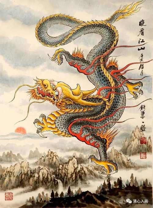 還有哪些畫作中的龍頭朝向右側？