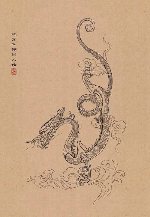 還有哪些畫作中的龍頭朝向右側？