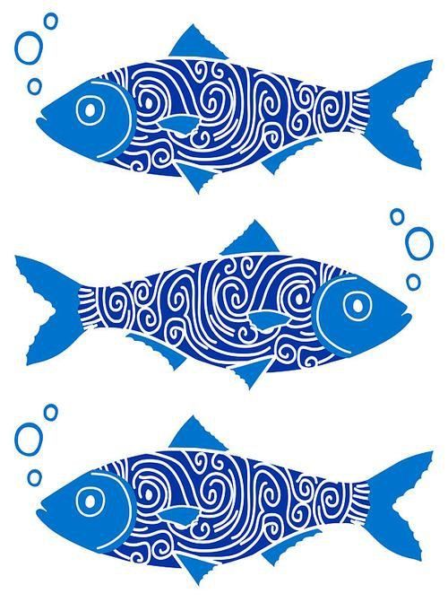 賽級藍底最簡單三個魚