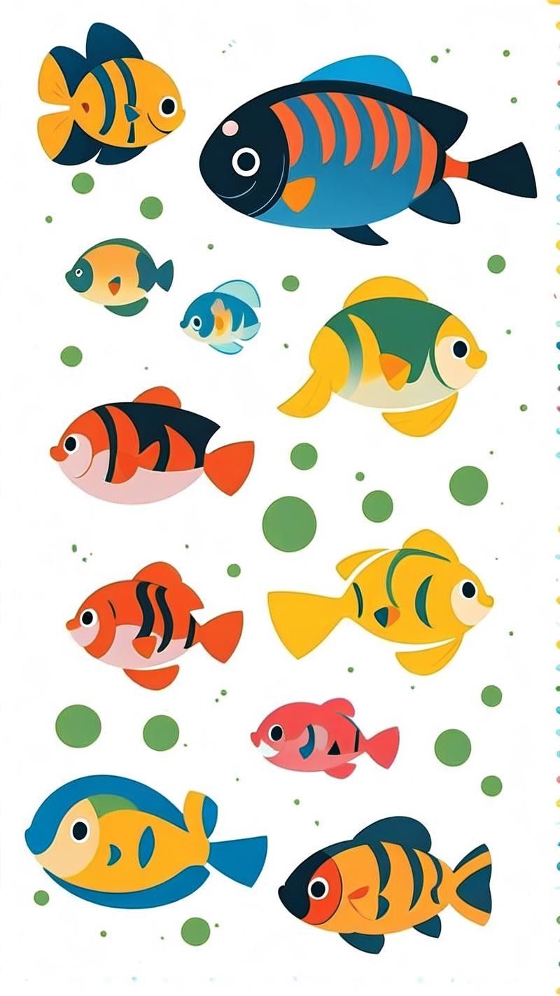 龍魚背景圖片大全可愛動漫版