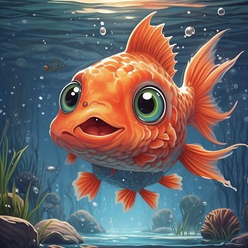 龍魚背景圖片大全可愛動漫版