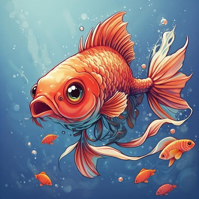 龍魚背景圖片大全可愛動漫版