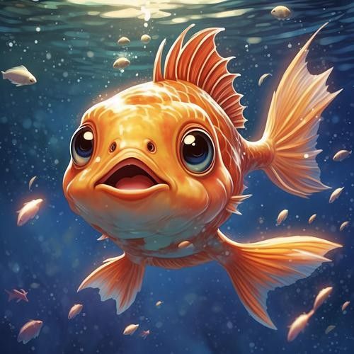 龍魚背景圖片大全可愛動漫版