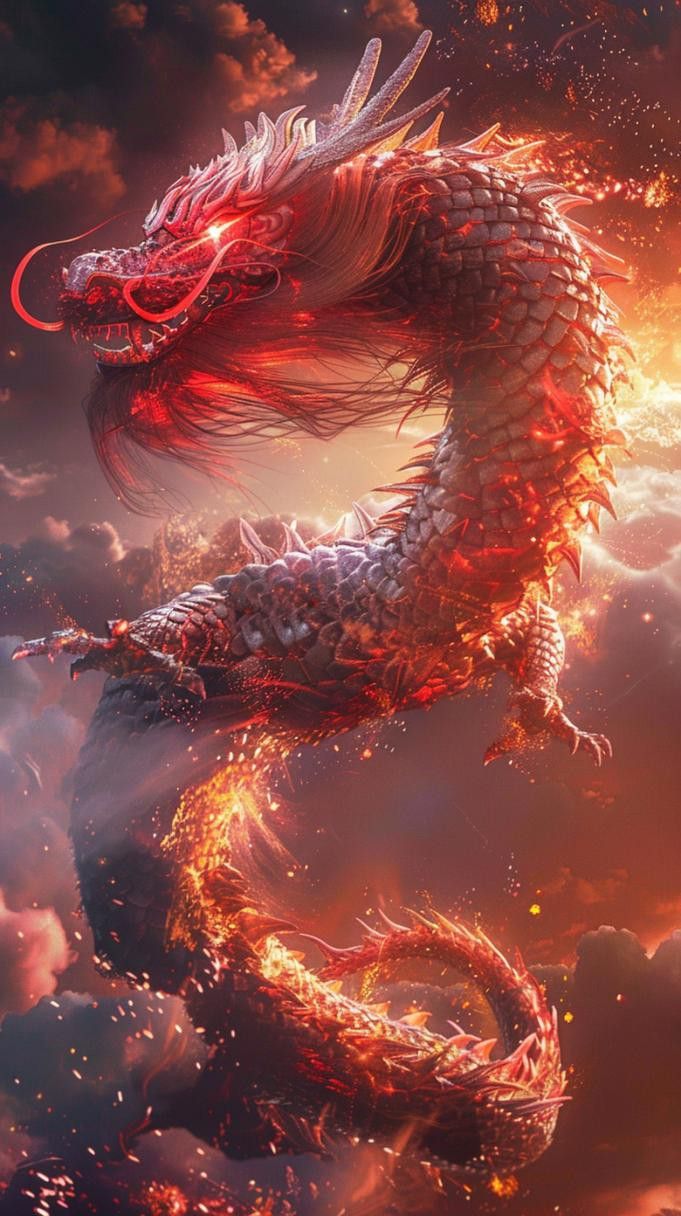有沒有更多高清的紅色龍壁紙？