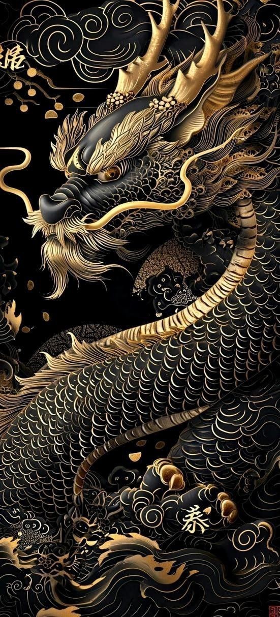 給我一些關(guān)于黑色龍的藝術(shù)作品
