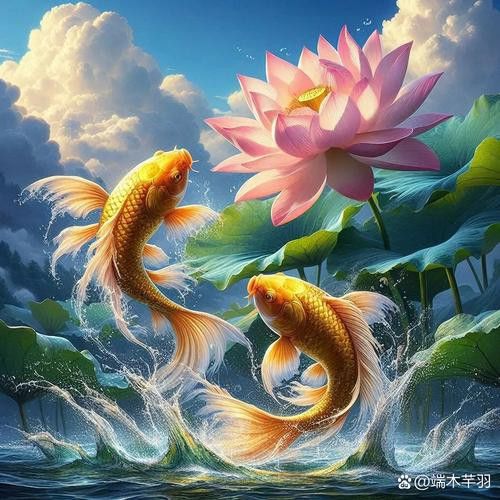 金龍魚立體畫圖片