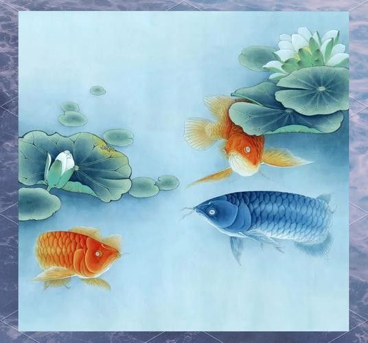 金龍魚立體畫圖片
