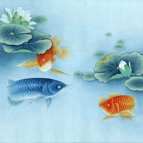 金龍魚立體畫圖片