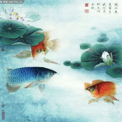 龍魚畫家陳盛中的作品可以命名為《龍魚圖》，可以命名為《紅龍》：龍魚畫家陳盛中的作品可以命名為《暢游江海》，可以命名為《紅龍》
