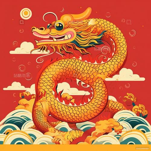 有沒有更多國潮風格的金龍圖片？