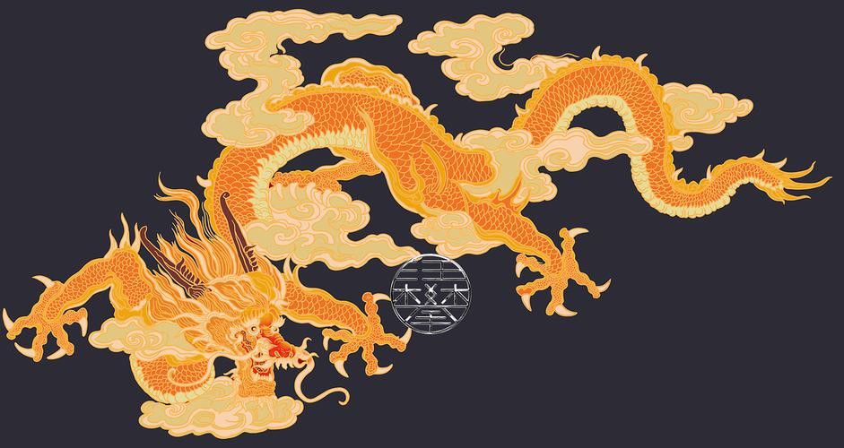 有沒有更多國潮風格的金龍圖片？