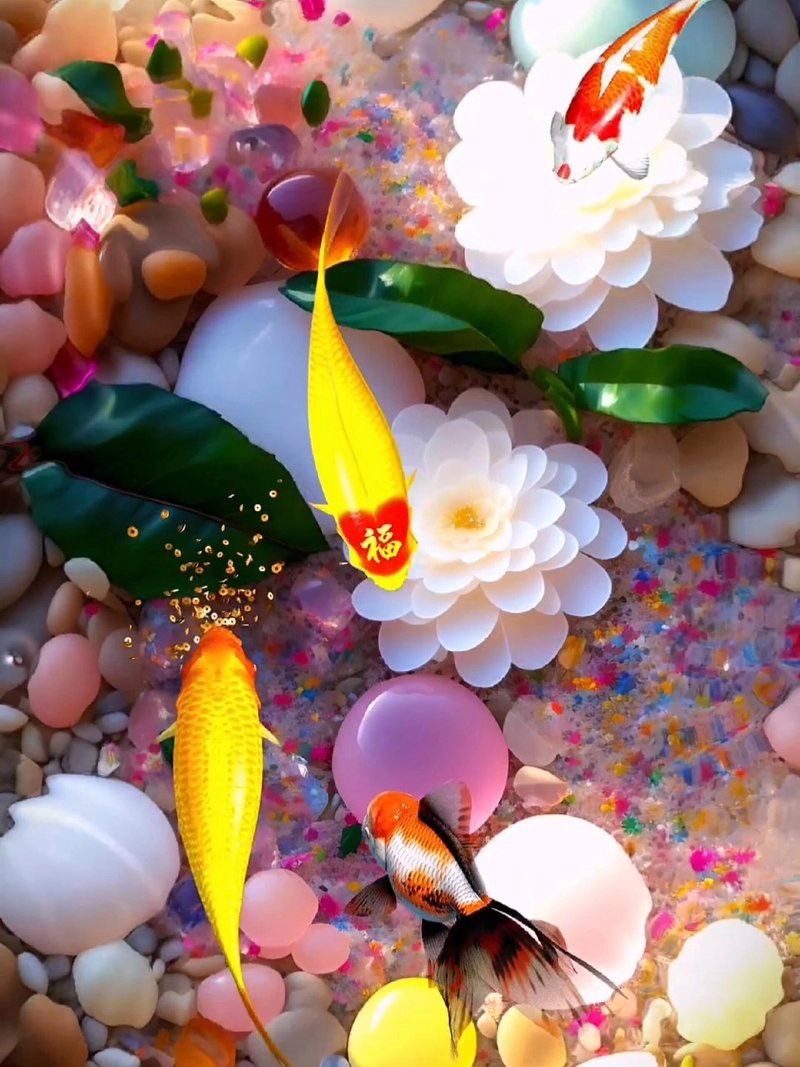 能推薦一些3D風格的紅龍魚壁紙嗎？