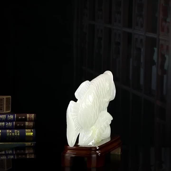 白玉金龍魚擺件圖片欣賞
