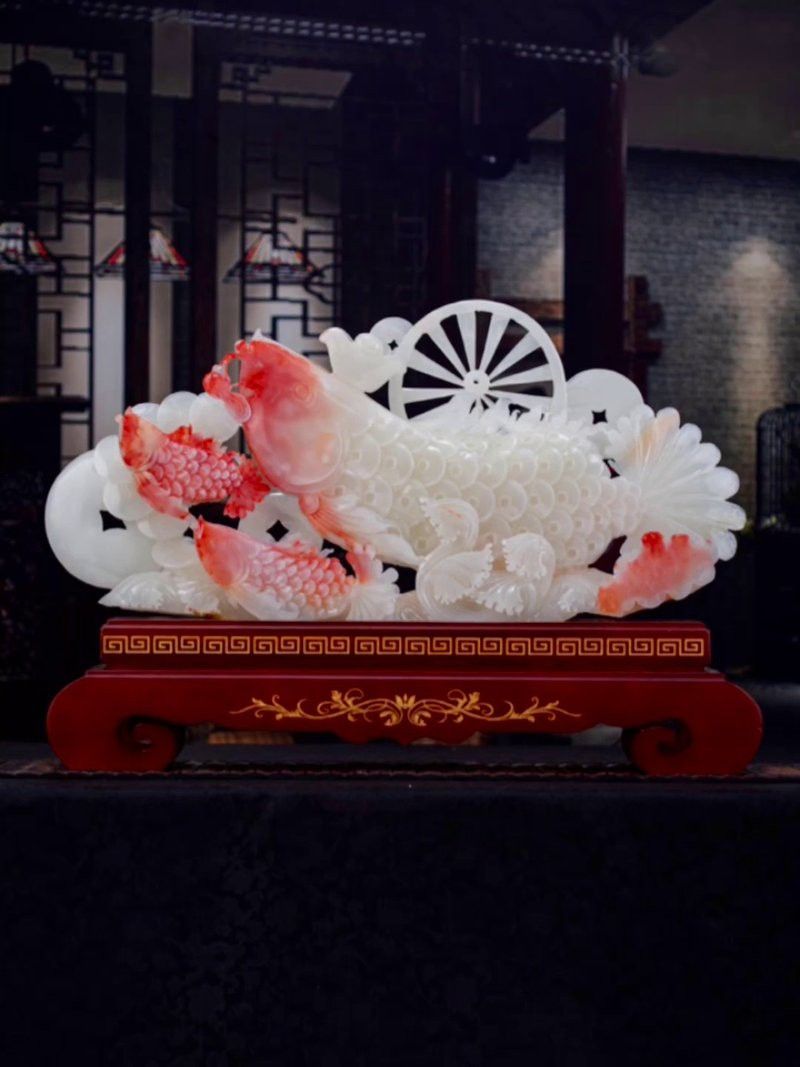 白玉金龍魚擺件圖片欣賞