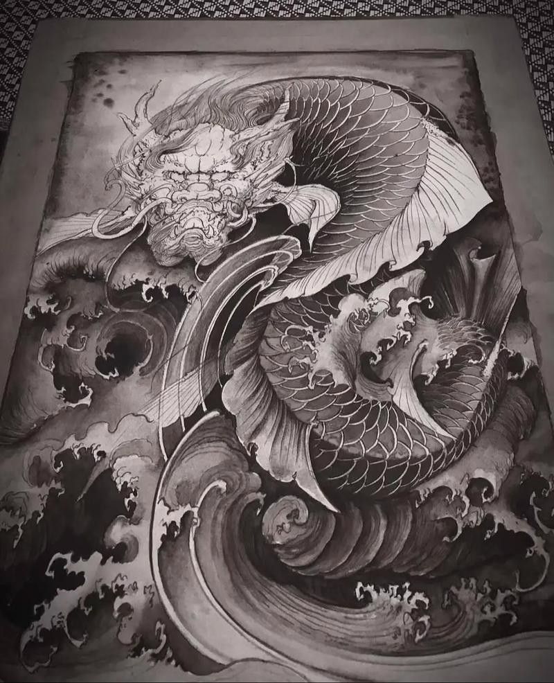 龍魚紋身圖案大全圖片