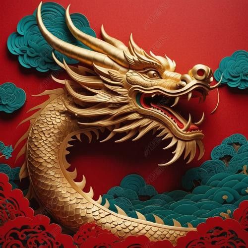 能提供一張古風(fēng)招財(cái)金龍頭像的示例嗎？