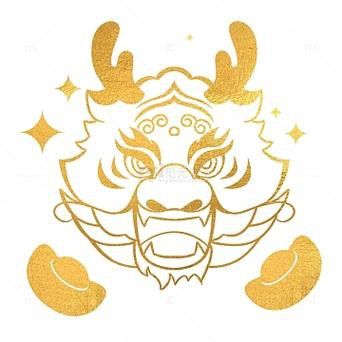 能提供一張古風(fēng)招財(cái)金龍頭像的示例嗎？