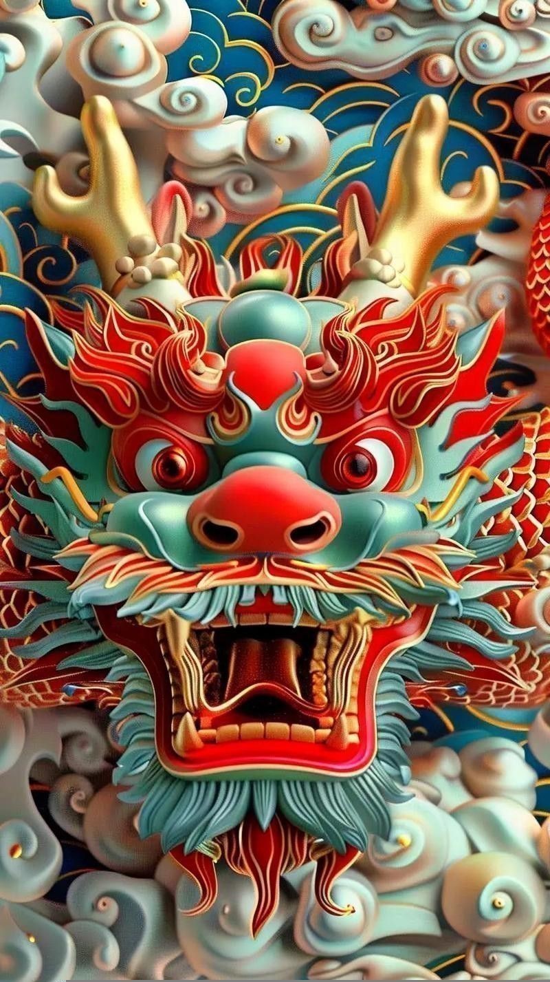 有沒有更多國潮風格的帶字龍圖？