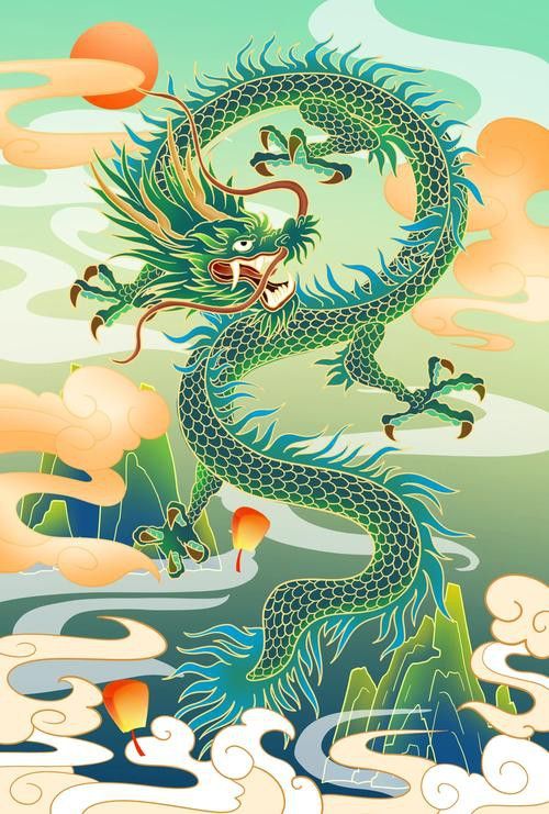 有沒有更多國潮風格的帶字龍圖？