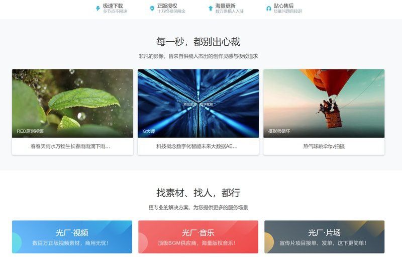 光廠視頻素材的免費試用政策如何？