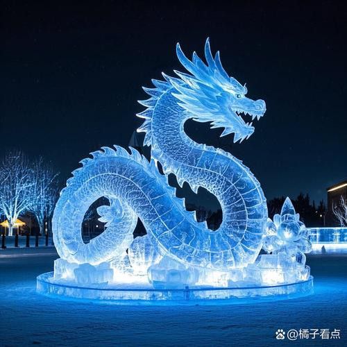 能給出幾張冰雕龍圖片嗎？