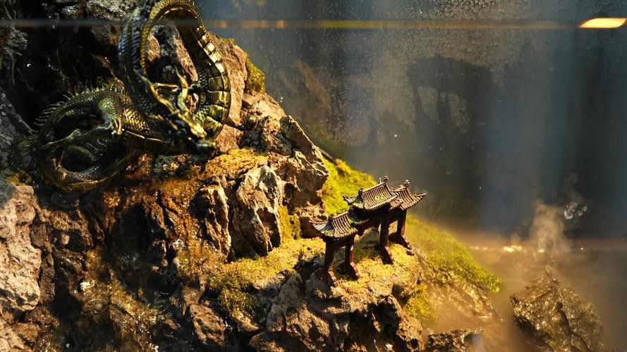 大型龍魚缸造景圖片高清
