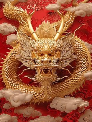 有沒有更多3D立體風格的招財龍圖？