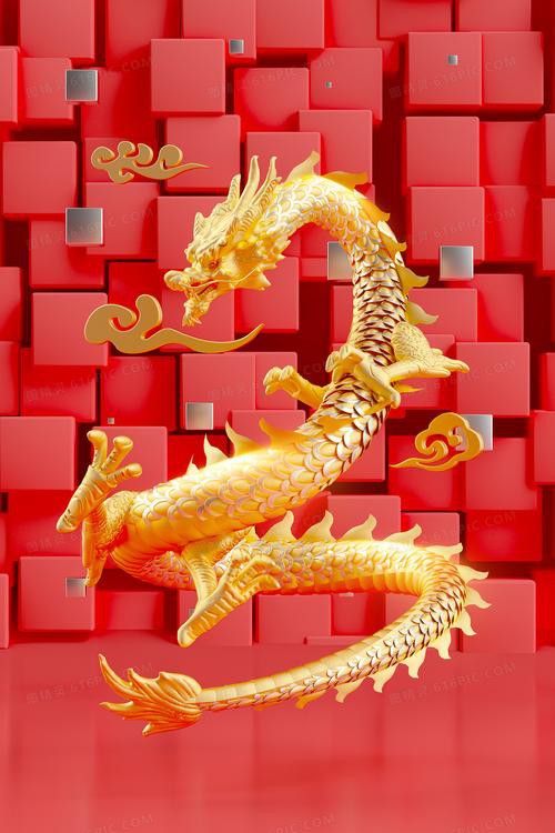 有沒有更多3D立體風格的招財龍圖？