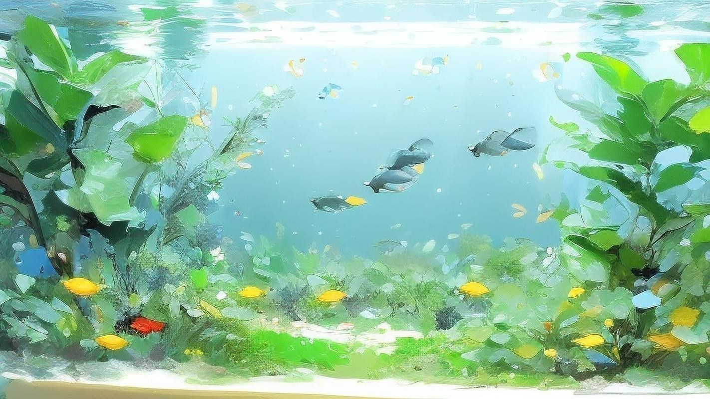 養龍魚魚缸背景圖