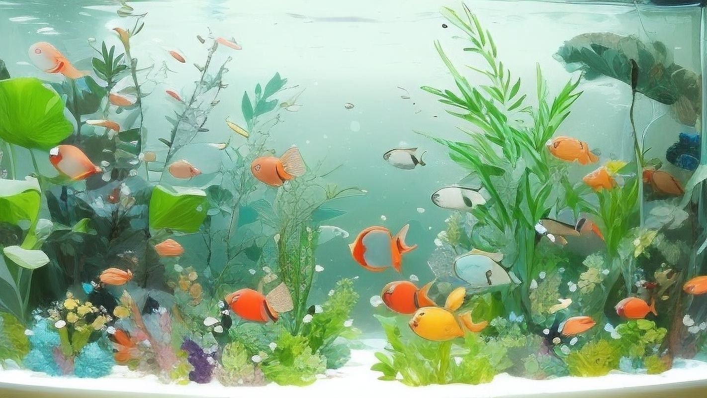養龍魚魚缸背景圖