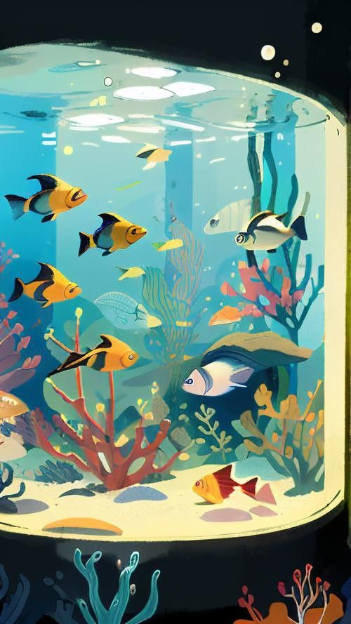 養龍魚魚缸背景圖