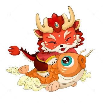 小龍魚卡通圖片