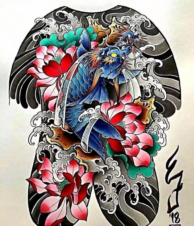 龍魚紋身圖案100個圖片