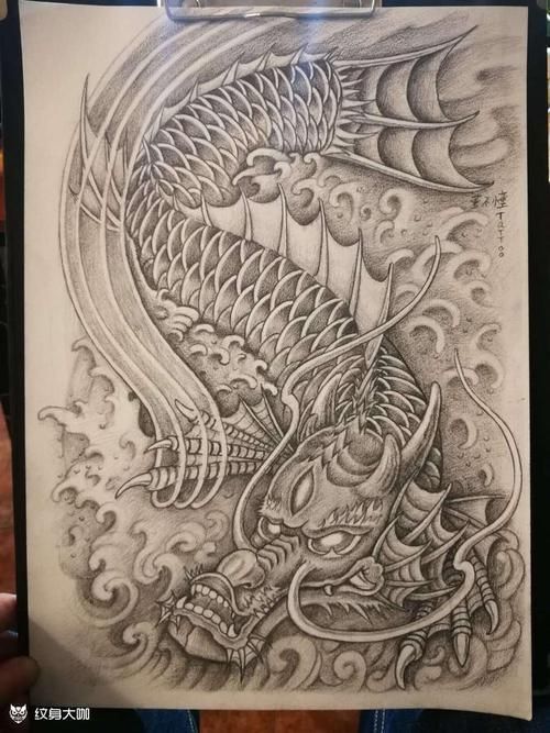 龍魚紋身圖案100個圖片