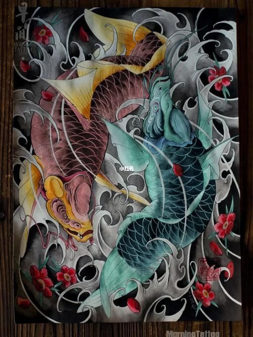 龍魚紋身圖案100個圖片