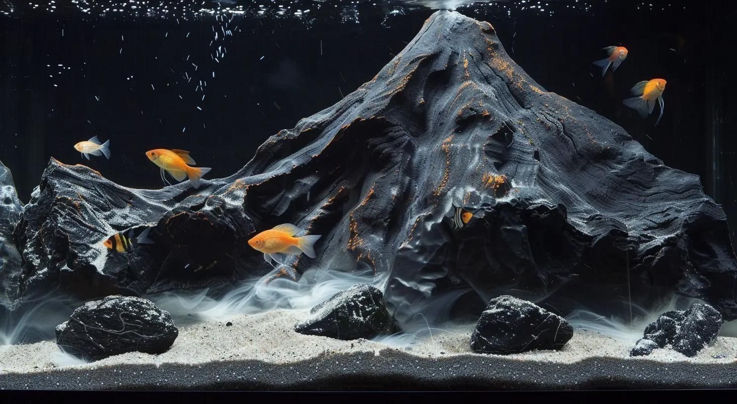 龍魚缸石頭造景圖片高清