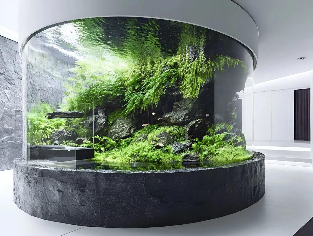 大型龍魚缸造景效果圖片大全