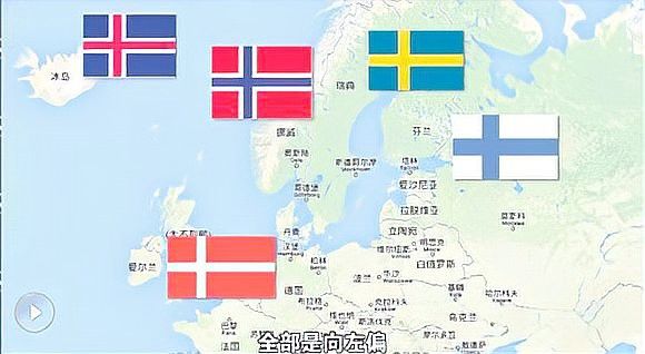 哪些國家的國旗采用十字圖案？